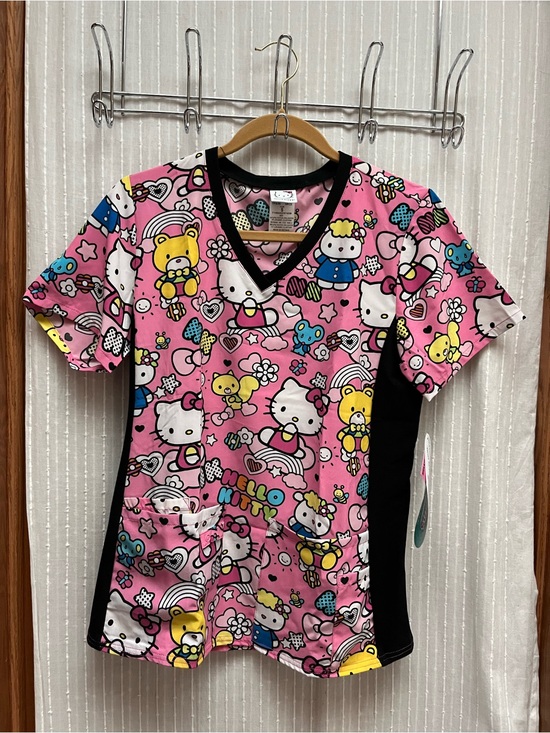 Hello Kitty Other - 🔆Cherokee Tooniforms Hello Kitty Scrub Top Women's S NWT Pink Sanrio